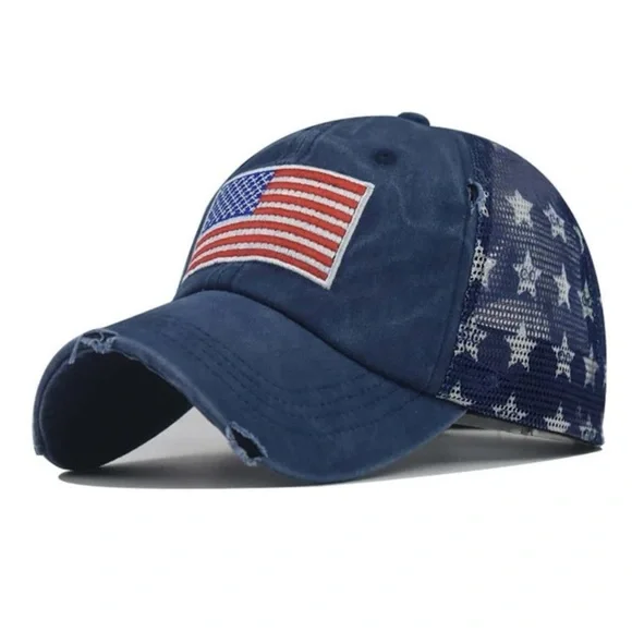New embroidered flag emblem ball cap Limited Navy / White USA Flag 1LoveIE New Era 59FIFTY Fitted Cap main image 4